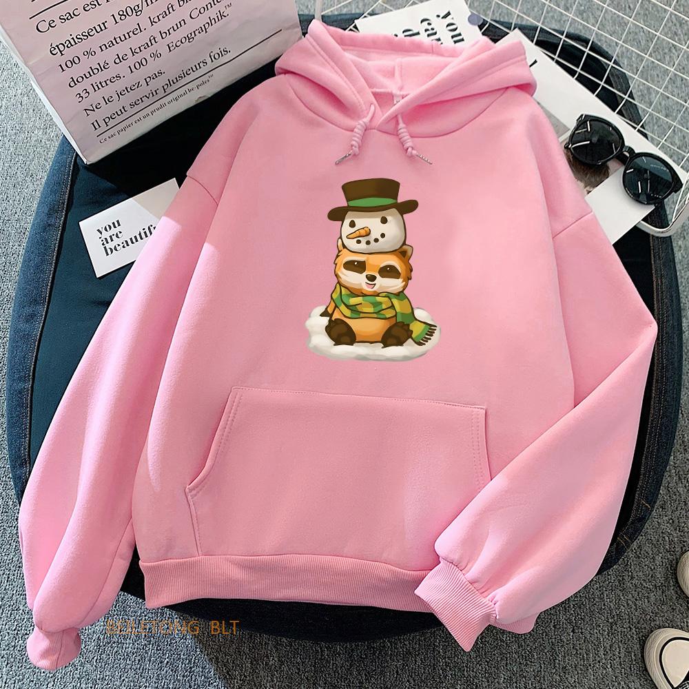 Game Project Zomboid Spiffo Raccoon Hoodies Streetwear Casual Women/Men Hooded Sweatshirts with Pocket Cartoon Kawaii Pullovers