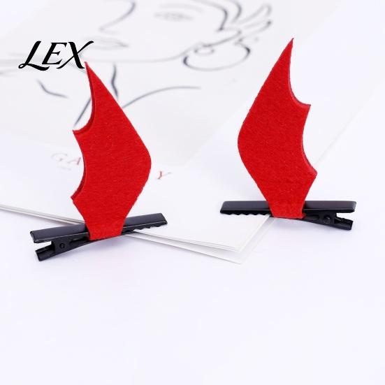 Funny Party Hair Decorations 2Pcs Halloween Red Bat Wings Clips, 3D Wing Hairpin, Fashionable Pins for Women Girls Gothic Pins, Cute Accessories