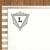 Printtoo Triangle Swirl Border L Alphabet Monogram Initial Office Stationary R-40 Self Inking Rubber