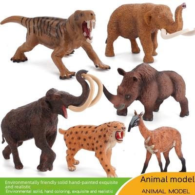 Modelo de Simulación de Animal Antiguo: Rinoceronte Lanudo y Mamut - Juguete Educativo para Niños