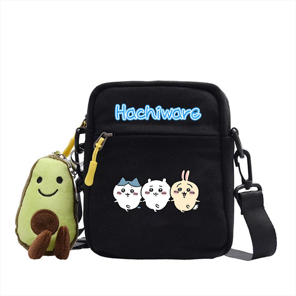 Chiikawa Cartoon Canvas Square Shoulder Bag With Inner Pouch For Casual Outings