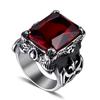 2026 European and American Fashion Cross Ruby Titanium Steel Ring Men's Retro Ring Jewelry