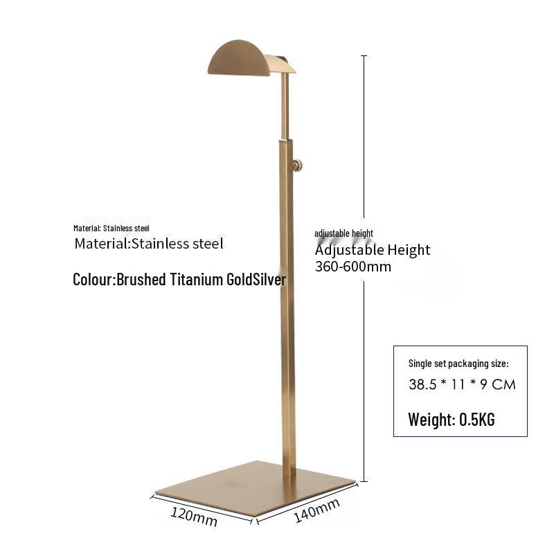 Adjustable Stainless Steel Handbag Display Stand with Gas Spring