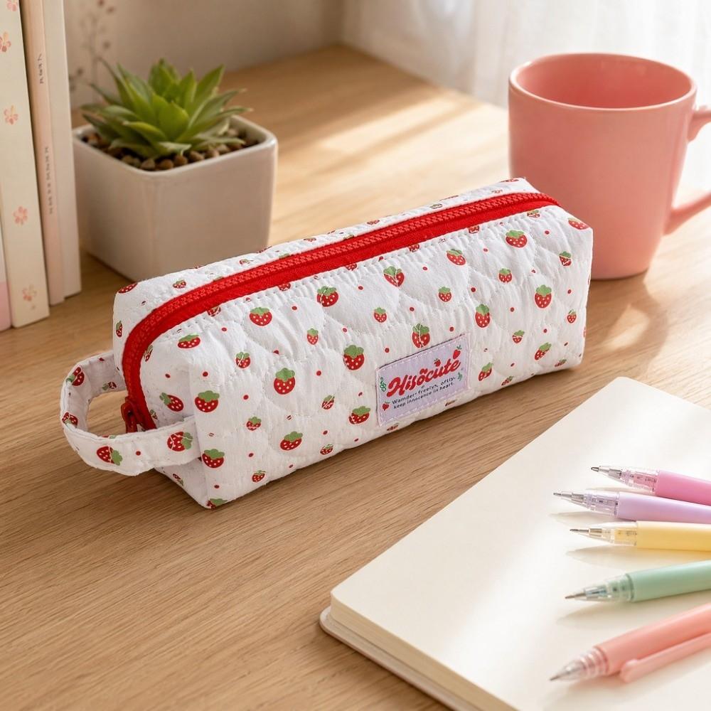 Desktop Storage Fruit Strawberry Stationery Bag Large Capacity Pencil Pouch School