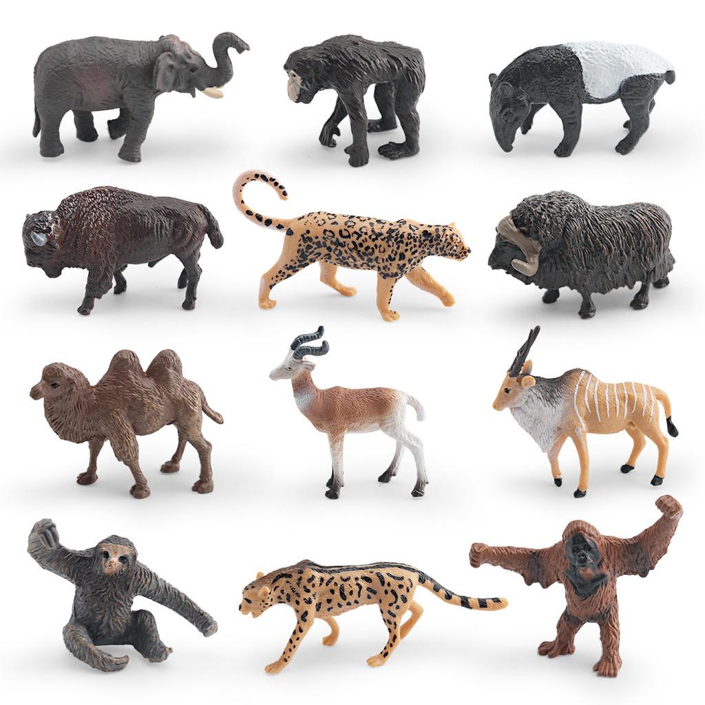 Kids Wild Asian Elephants Sloths Musk Oxen Tapirs Animal Pvc Models With Static Design For Learning And Collection