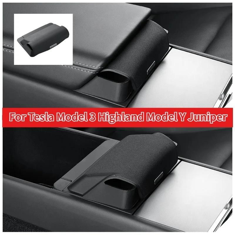 Central Armrest Storage Box for Tesla Model 3 Y Highland Juniper 2025 Car Glasses Phone Storage Case Multi Functional Accessorie