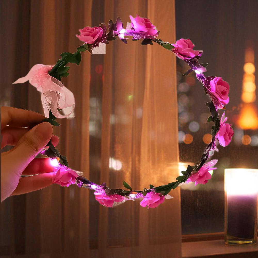 Simulated Roses Light-emitting LED Garland