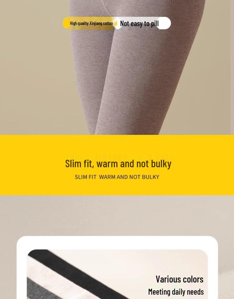Women's Fleece-Lined Vertical Stripe Leggings – Thickened, Slimming, and Warm Cotton Stirrup Tights for Autumn and Winter.