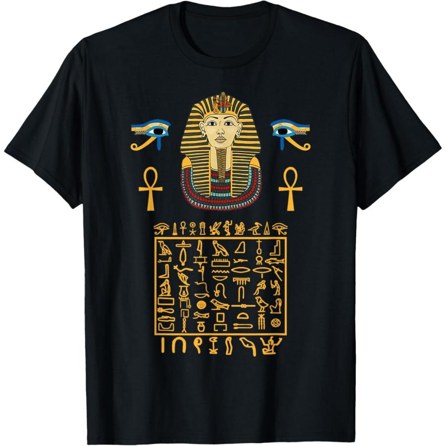 Egyptian Hieroglyphic Letters Symbols King Tut Pharaoh T-Shirt XXXXXL чёрный