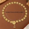Retro Water-Sprinkling Festival Waist Chain Carved Design Hollow Out Thai Belly Waist Chain Gold Color Tassel Detail Metal Belt