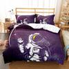 Astronaut Skateboard Duvet Cover Set King Queen Full Size For Kids Boys Girls Bedding Set Cartoon Style Polyester Quilt Cover