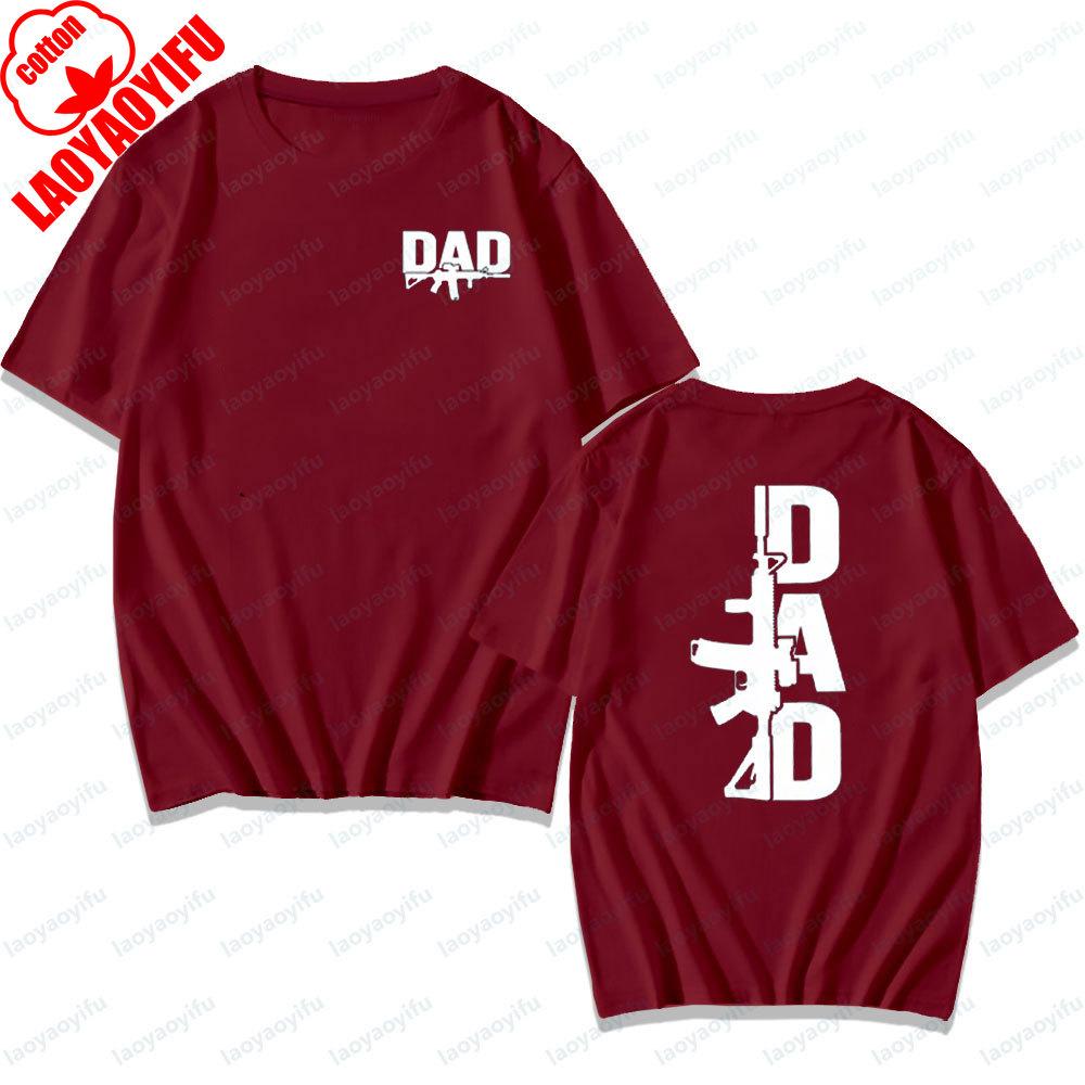 Army Dad TShirt Front Back Double Sided Print Shirt Gift of Clothing for The Father of A Veteran Soldier Daily Life Mens Tee