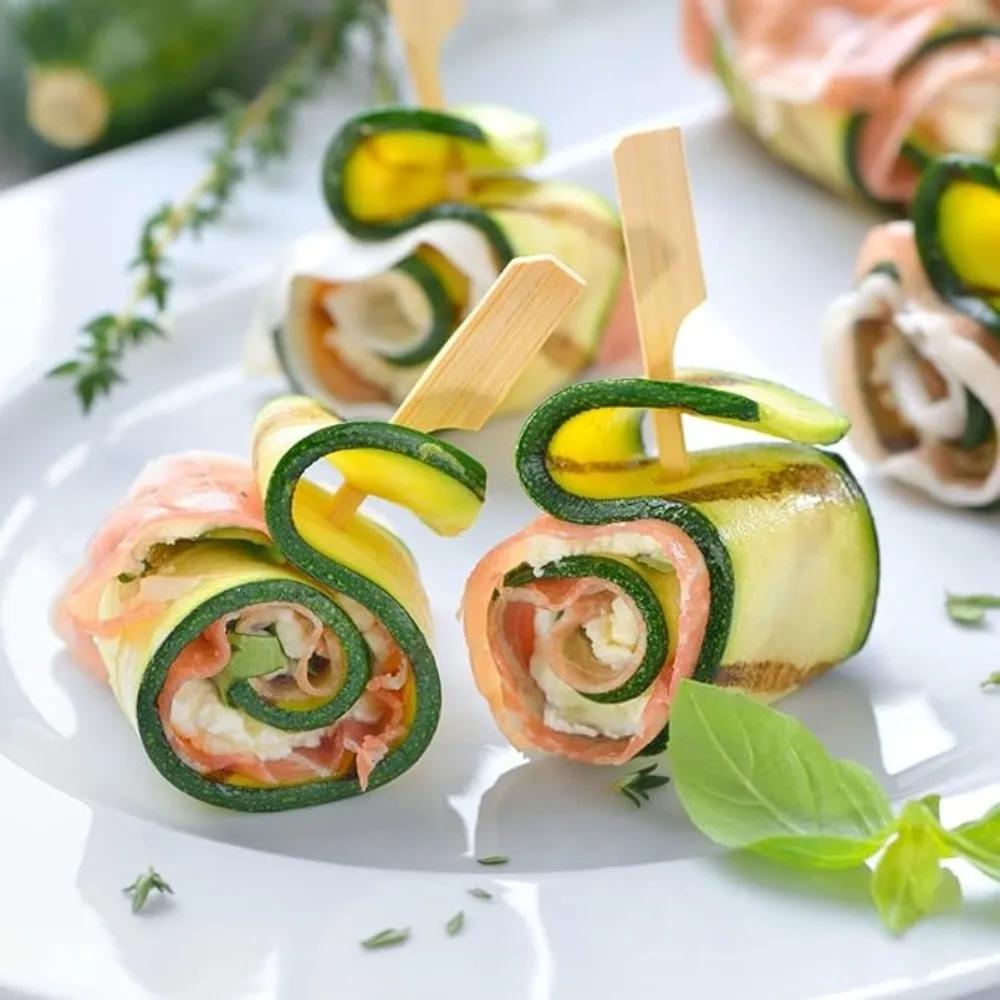 100Pcs Disposable Barbecue Sticks, Bamboo Sticks with Handles, Dim Sum, Meat, Fruit, Hamburger Sticks, Clean and Sanitary