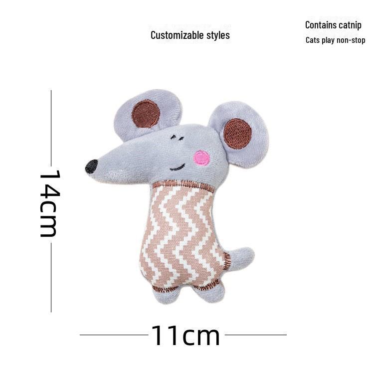 New Catnip Plush Toy: Cat Grass-Infused, Bite & Scratch Resistant, Self-Entertaining Doll for Cats