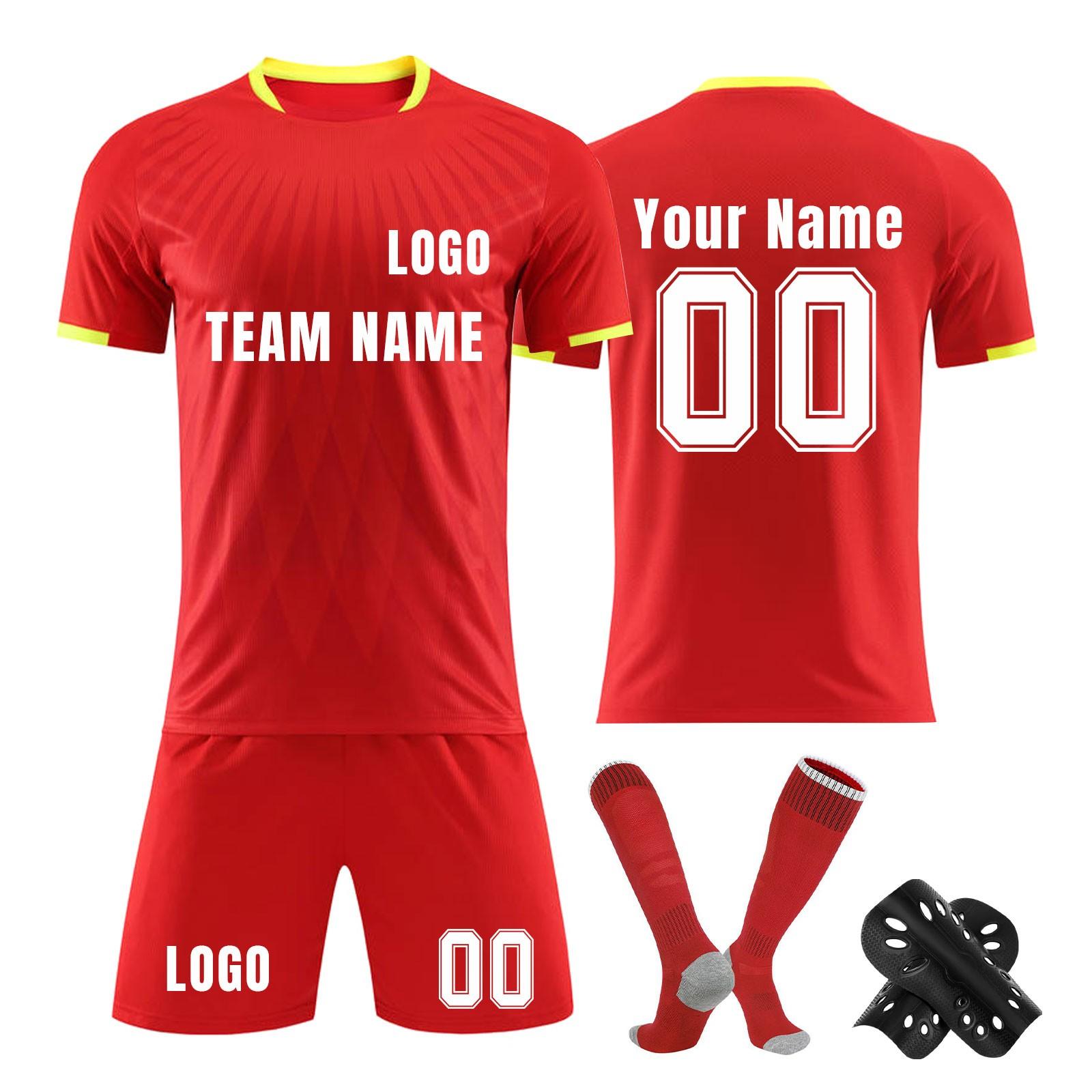 

Персоналізовані комплекти футболок для дівчаток із іменним номером Спеціальні футбольні майки для хлопчиків Тренувальний костюм M червоний