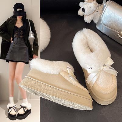 Mao Mao Mouth Cotton Shoes Women's New Winter Velvet Thick-soled Thick-soled Sleeve Warm Snow Boots Women