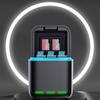 3 Channel Battery Charger Battery Charger Station 2 SD Slot Fast Charging Charger for Go Pro Hero 12/11/10/9 Camera Accessories