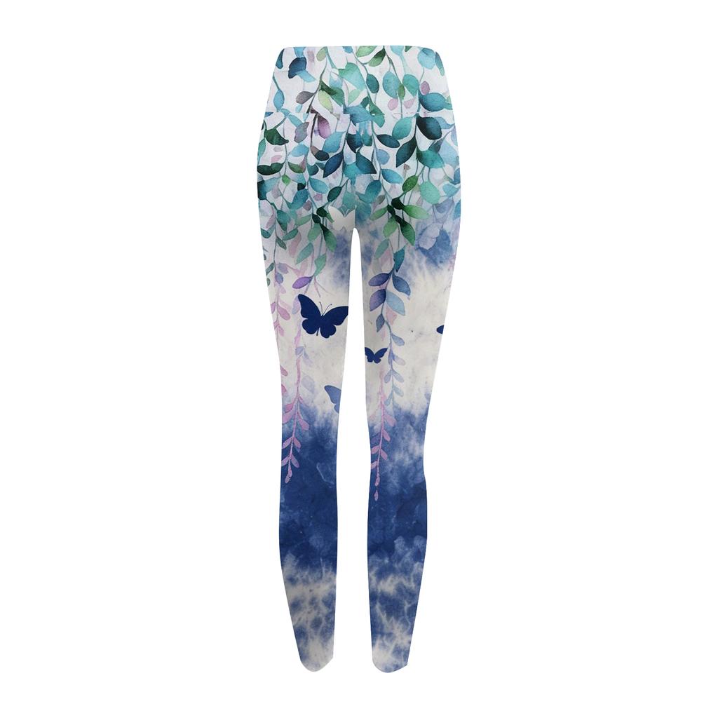 Pantaloni Casual Stampati a Gamba Dritta Moda Donna Pantaloni Yoga Stampati Slim per Esterno