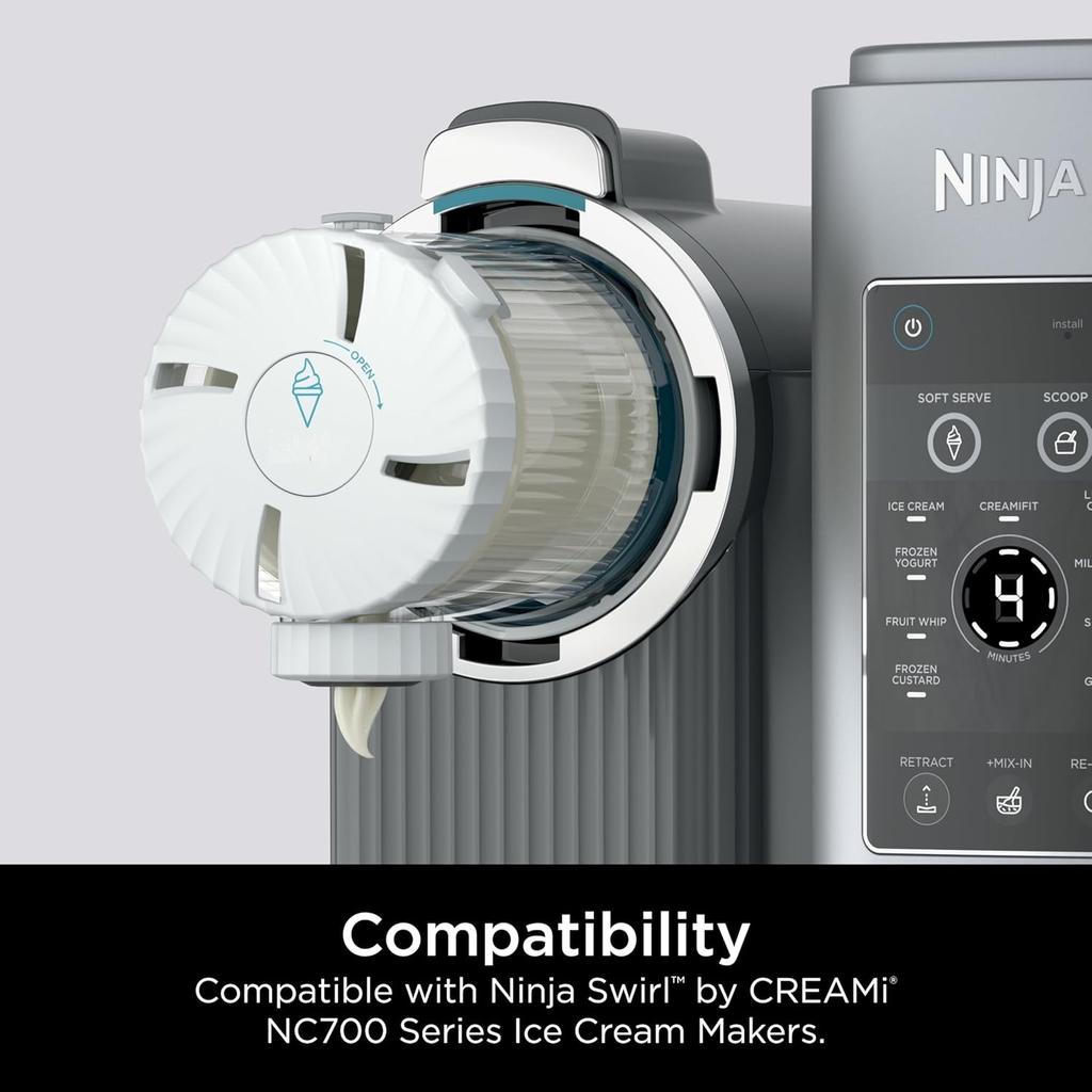 Compatible with Ninja Swirl by Creami NC700 Ice Cream MakerFits NC701 NC701Q CN701CO, 16 oz. Cup Container Replacement