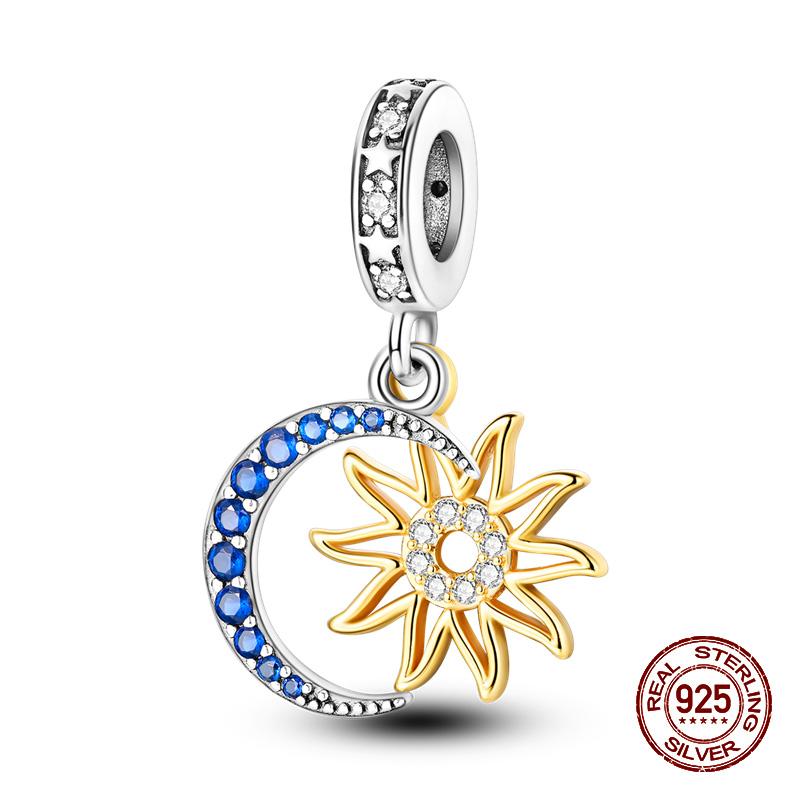 100% Copper Sparkling Cat Moon Sun And Stars Charms Pendants Fit 3Mmoriginal Bracelets Diy Fine Jewelry