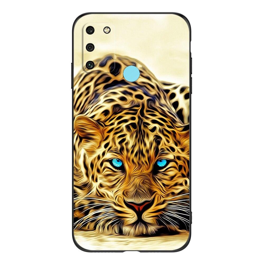 For HONOR 9A Case 6.3" Soft Silicon Phone Cover On Huawei Honor 9A 9 A MOA-LX9N Funda Black Tpu Case Lion Wolf Tiger Dragon