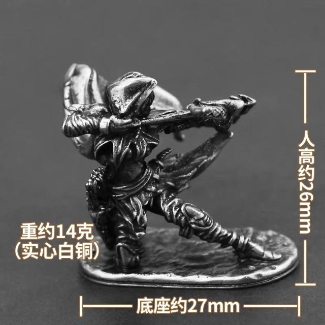 Metal Female Archer Model War Game Figure Desktop Decor Car Interior Ornament Gift for Men Women Paintable Collectibles