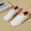 Women's Low-Top Sneakers Striped Sole White Sneakers  Casual Outfits - Sporty Lace-Up Shoes with Fabric Upper Women Shoes