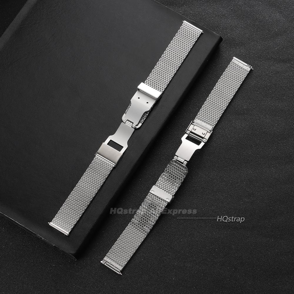 Stal Nierdzewna Pasek do Zegarka 20mm 22mm 1.0 Mediolański Magnetyczna Klamra Pasek Matowy Polerowany Siatkowy Bransoleta Uniwersalny Premium Opaska na Nadgarstek