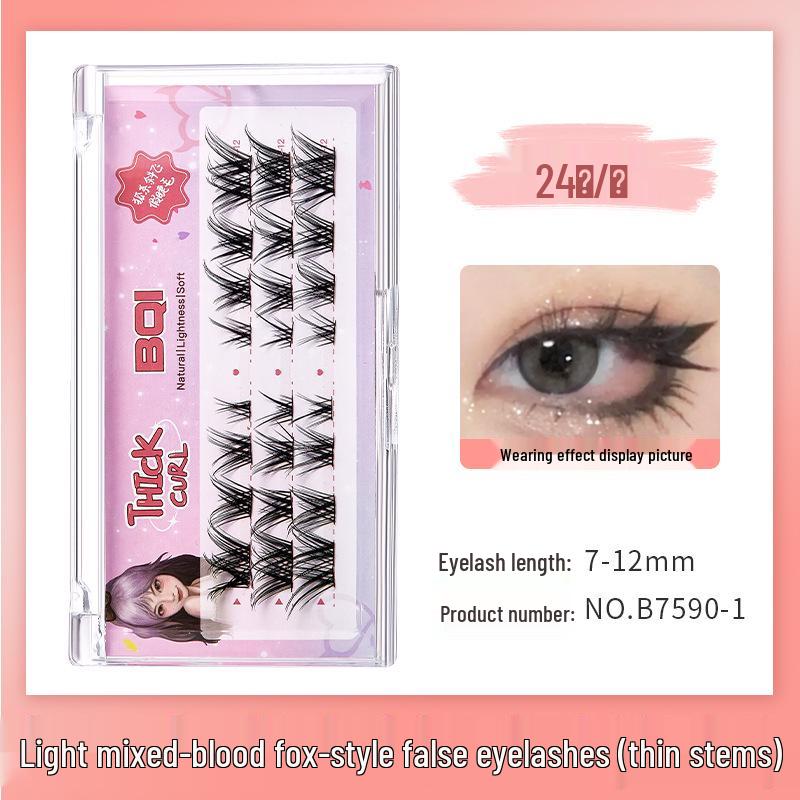 BQI Angled Mixed-Race Dense Eyelashes - Camera-Ready Manga Style for Beginners
