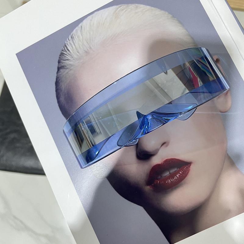 

New Futuristic Wrap Around Monob Costume Sunglasses Mask Novelty Glasses Halloween Party Party Sun Glasses UV400 Eyewear As shown in figure