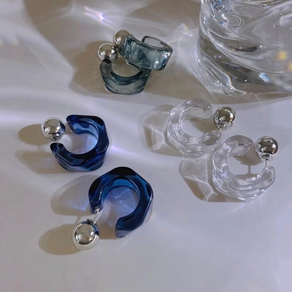 Lightweight Acrylic Hoop Earrings Metal Resin Earrings New Fashion Earrings Women Jewelry