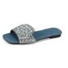 Women's Shoes 2024 New Open Toe Women's Slippers Summer Sequins Solid Outdoor Flat Casual Comfortable Large Size Slippers