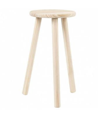 Stolička - Noname - 26 x 50 cm - Světlé dřevo - 3 kulaté nohy - Současný styl