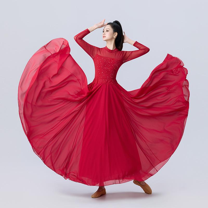 Modern Long Sleeve Dance Skirt for Performance and Practice