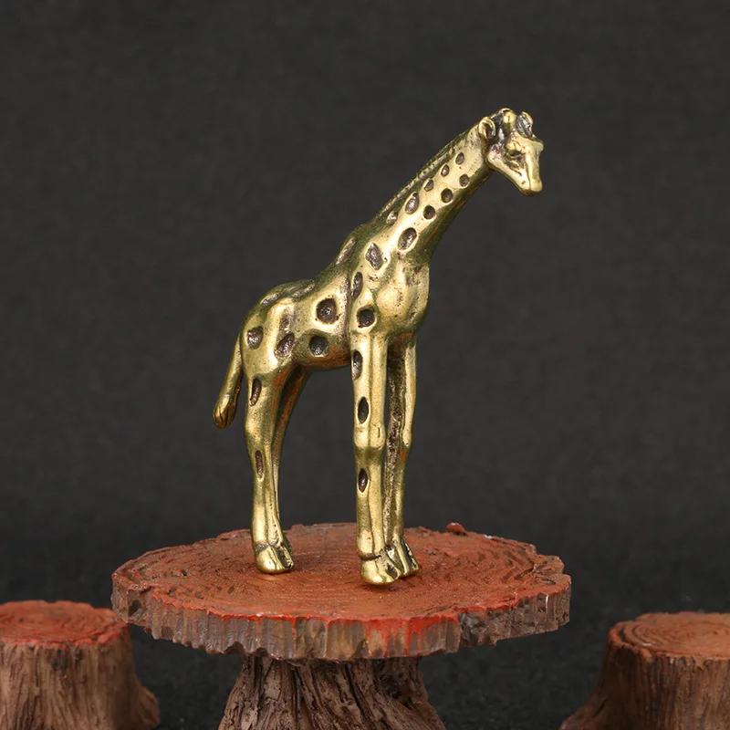 Giraffe Copper Ornaments Antique Bronze Artifacts Animal Decorations Tea Pet Handles Handicrafts