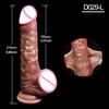 Dildo Realistico Pene da 8,5 pollici Pelle Vera Morbida Prepuzio Scorrevole Vagina Masturbazione Anale Ventosa Giocattoli Sessuali Adulti per Donne Uomo