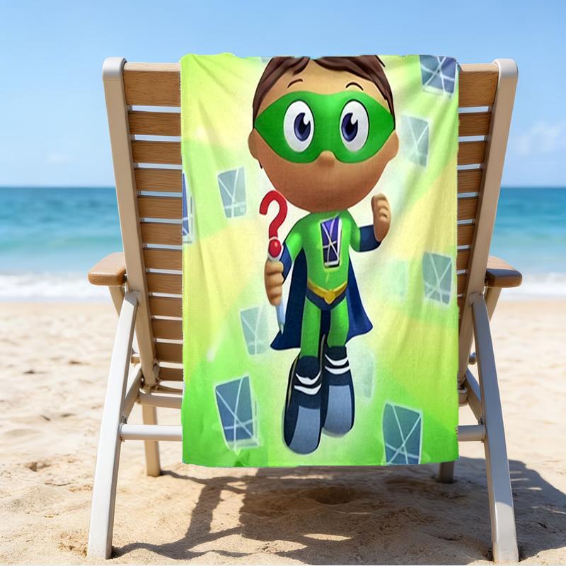 Ultra-Soft Beach Towel with Super Why Theme,Ideal for Pool - Camping, Diving - Perfect Travel Essential, Vibrant Beach Towel.