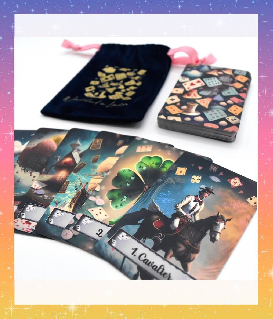 [Japanese] Wonderland Lenormand Cards with Dedicated Pouch, Lenormand Cards, Tarot Cards, Fortune Telling, Pocket Size [Authentic]