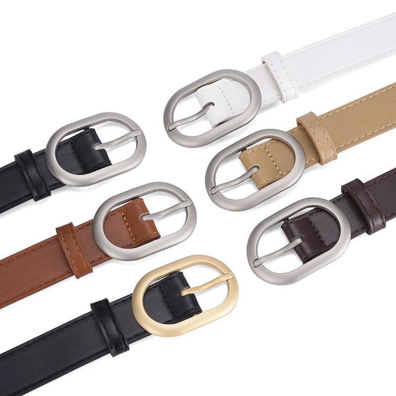 Women'S Belt Women'S Simple Jeans Waist Belt Wind Casual Metal Buckle Student Belt