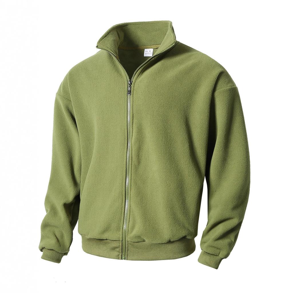 Men S Fleece Lined Zip Up Stand Collar Sweatshirt