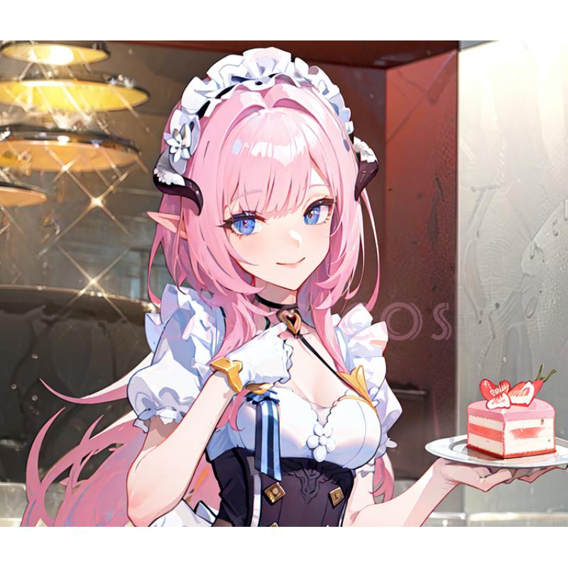 Elysia Cosplay Francouzská služka Costume Impact 3 Karneval Uniform Paruka Anime Halloween Kostýmy Muži Hra