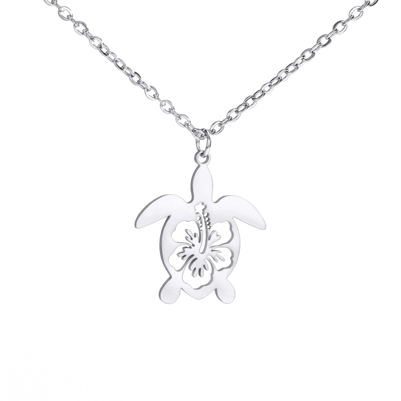 

Fashion Hollow-Out Sea Turtle Pendant Necklace Eco-Friendly Natural Animal Theme Ocean Jewelry For Women Trendy Accessory
