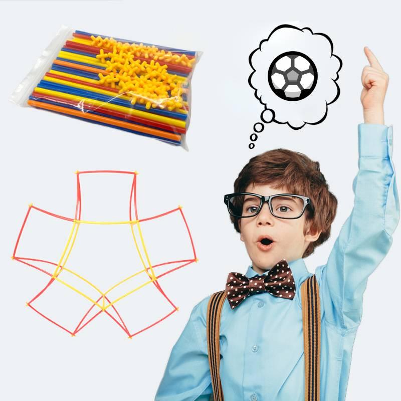 Straw Puzzle Children Intelligence Diy Parentchild Interactive Assembling Toys