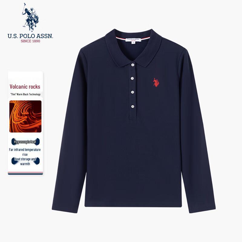 U.S. POLO ASSN. Women's Thermal Brushed Polo Shirt