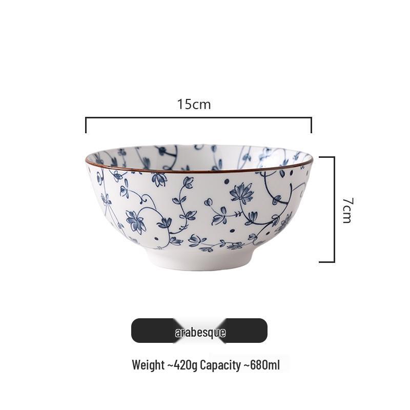 Microwaveable Japanese Ceramic Rice and Soup Bowl Set