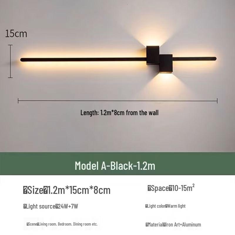 Nordic Line LED Wall Lamp for Hallway, Bedroom, Bedside, and Corridor Background.