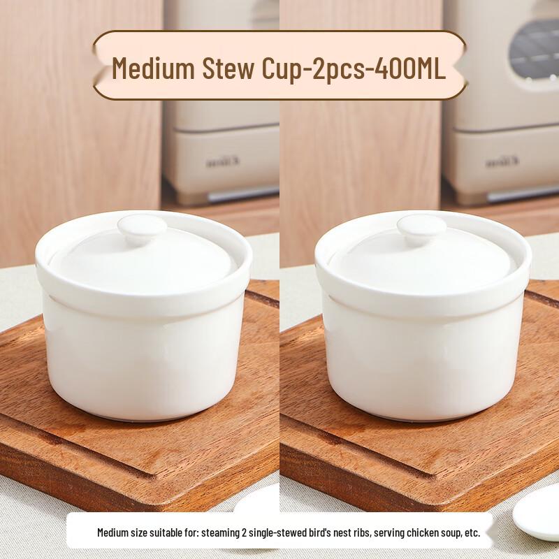 Zhaoran 400ml Ceramic Double Boiler Stew Pot Set