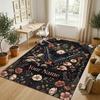 Floral Brain Cosmic Theme Soft Crystal Velvet Rug Custom Name & Text Print Non Slip Floor Rug for Bedroom Living Room