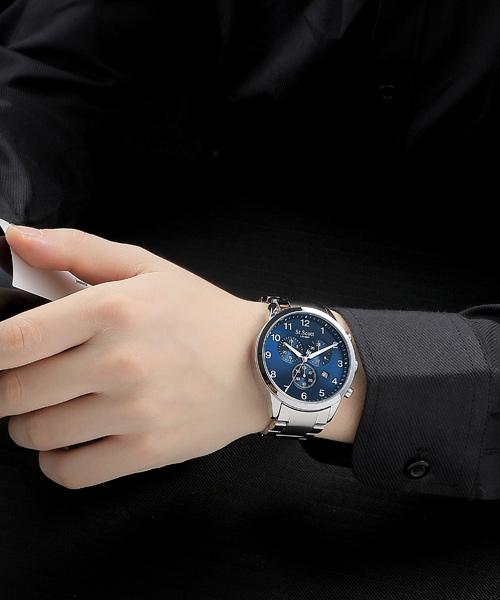 Seinteuseukoteuleondeon St3057M Bulky Chronograph Men'S Metal Watch