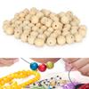 200Pcs Wooden Beads Round Hole Necklace Ball Spacer Jewelry Decoration Making Supplies
